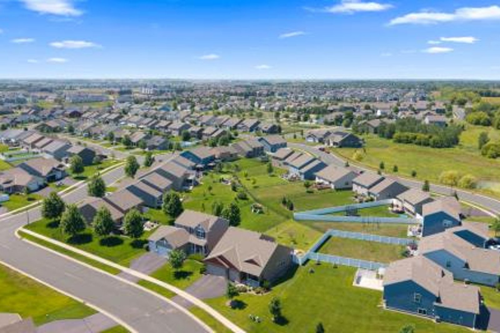 Drone aerial from The Shoot delivery — 13772 Apollo Wy, Rosemount